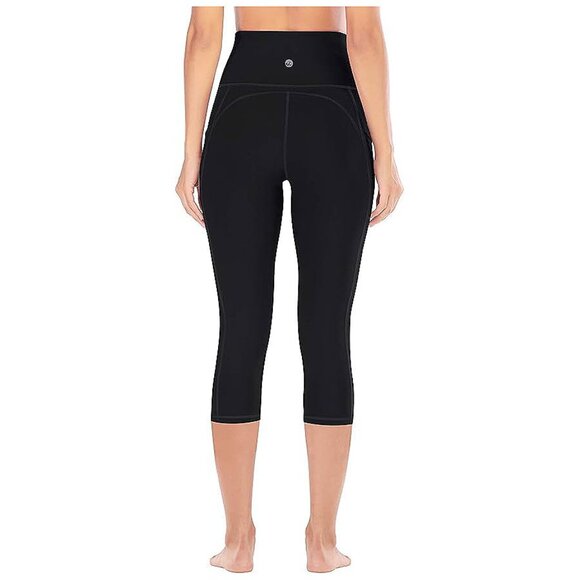 Women's Yoga Pants with Pockets Leggings for Women Capris Black - Picture 3 of 6